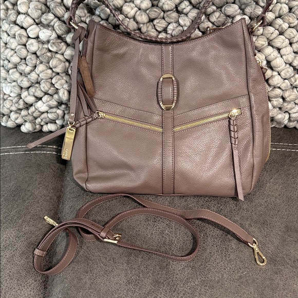 LODIS Texas Leather Convertible Priscilla Tote Bark - Picture 4 of 10